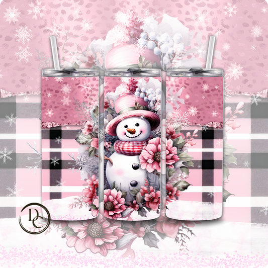 Pink Snowman Christmas 20 Oz Tumblers # 18