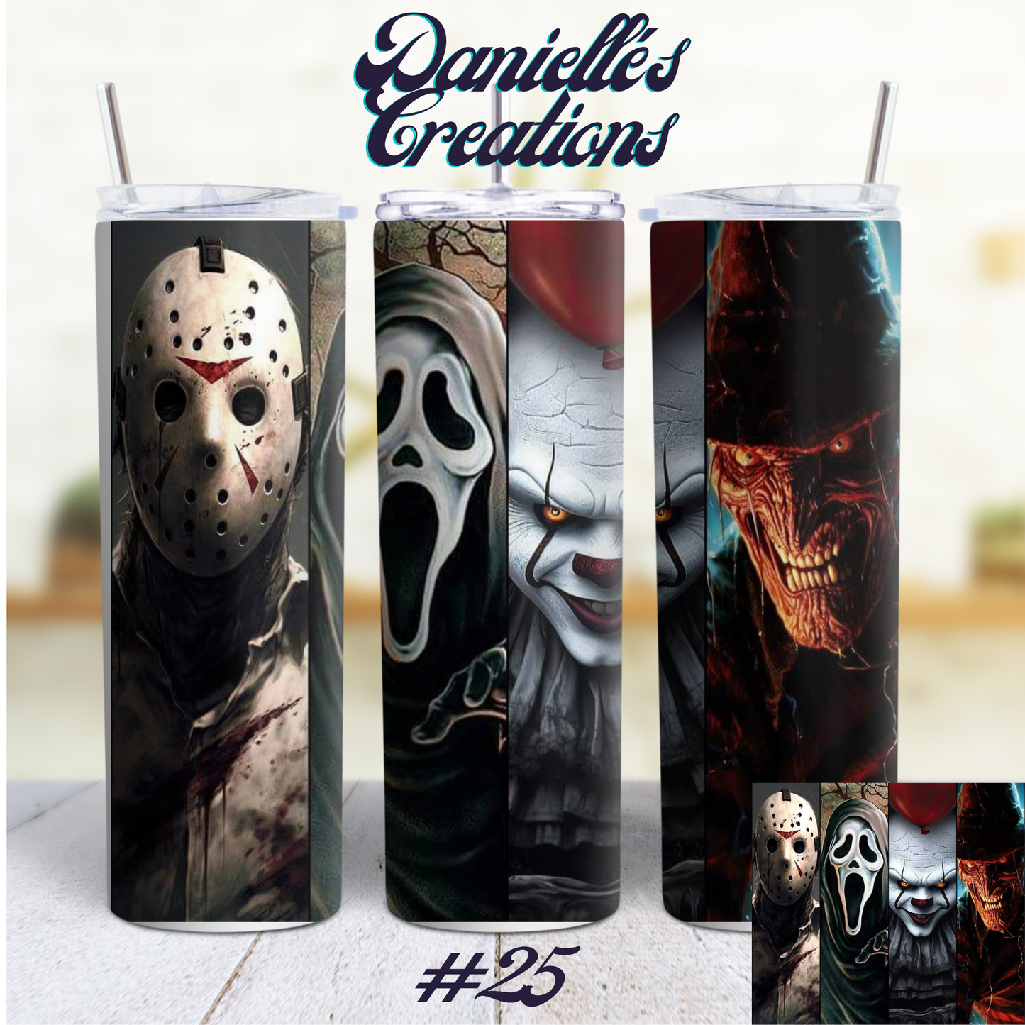 Horror Halloween 20 Oz Skinny Tumbler 17