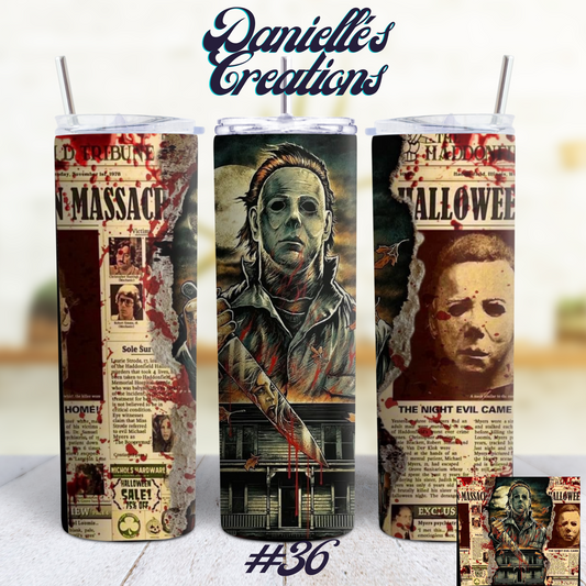 Horror Halloween 20 Oz Skinny Tumbler 16