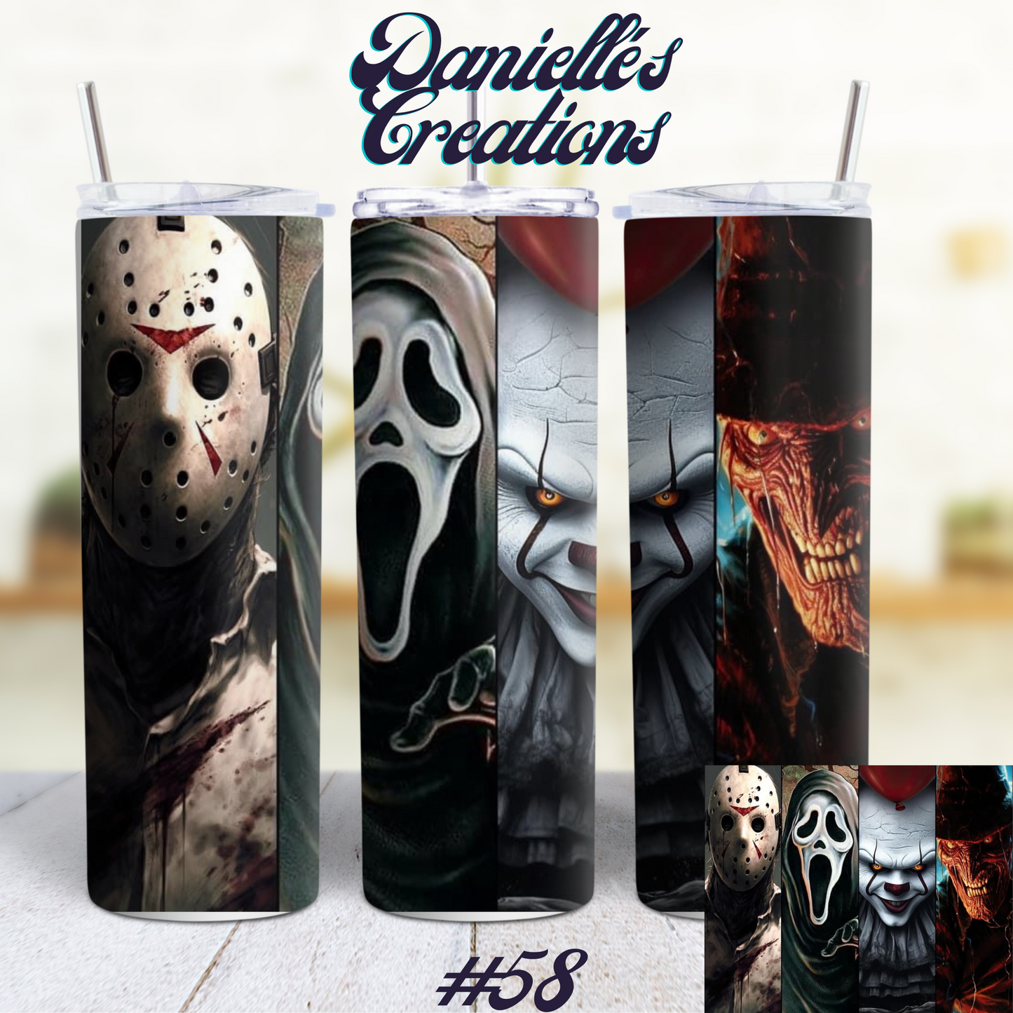 Horror Halloween 20 Oz Skinny Tumbler 17