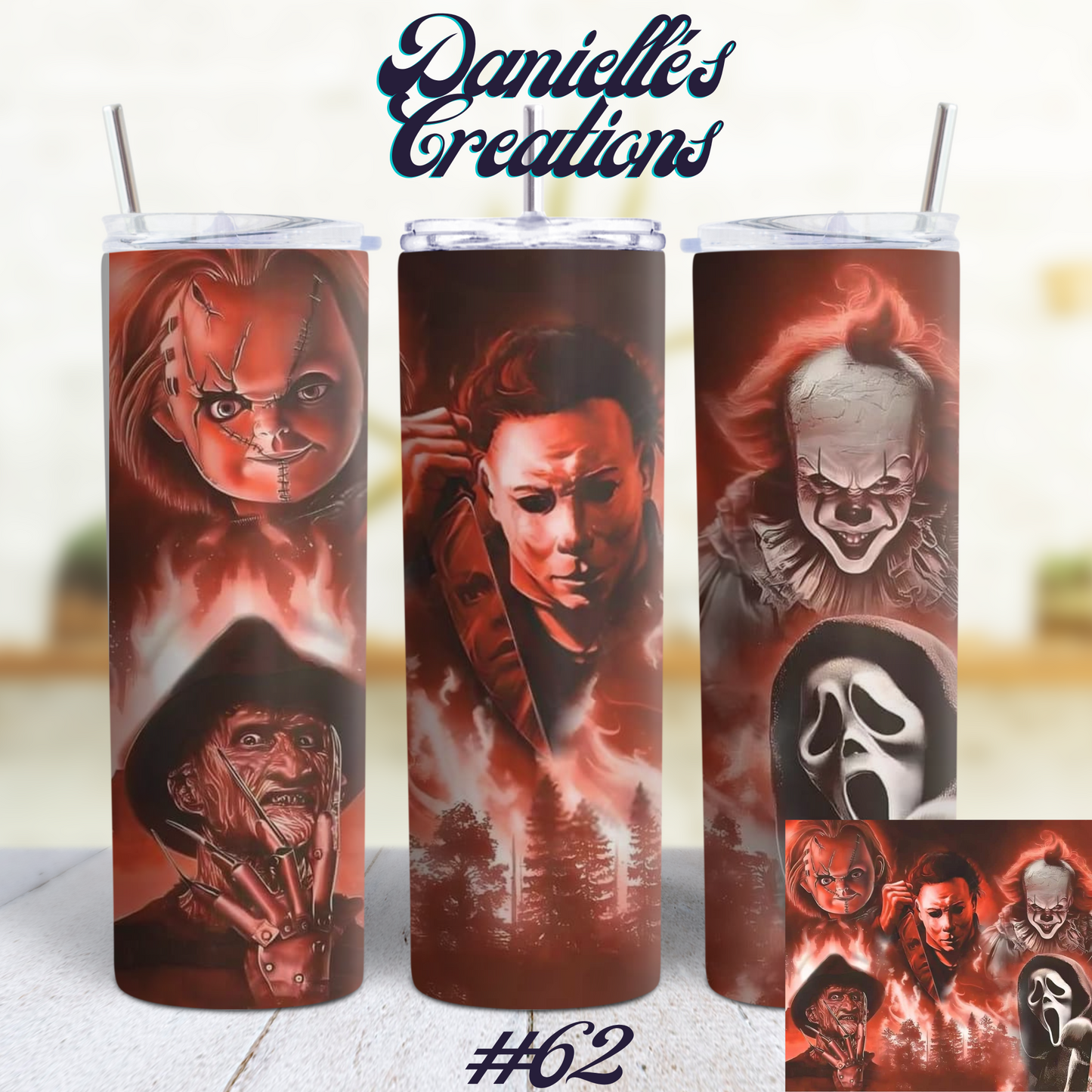 Horror Halloween 20 Oz Skinny Tumbler 17