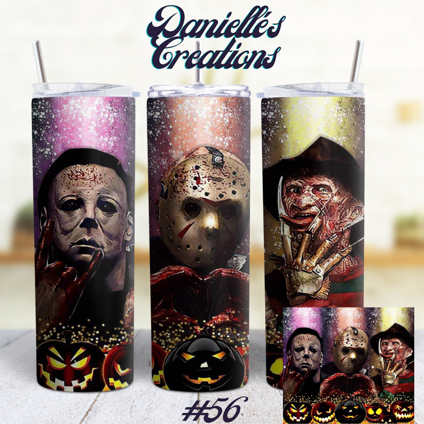 Horror Halloween 20 Oz Skinny Tumbler 17