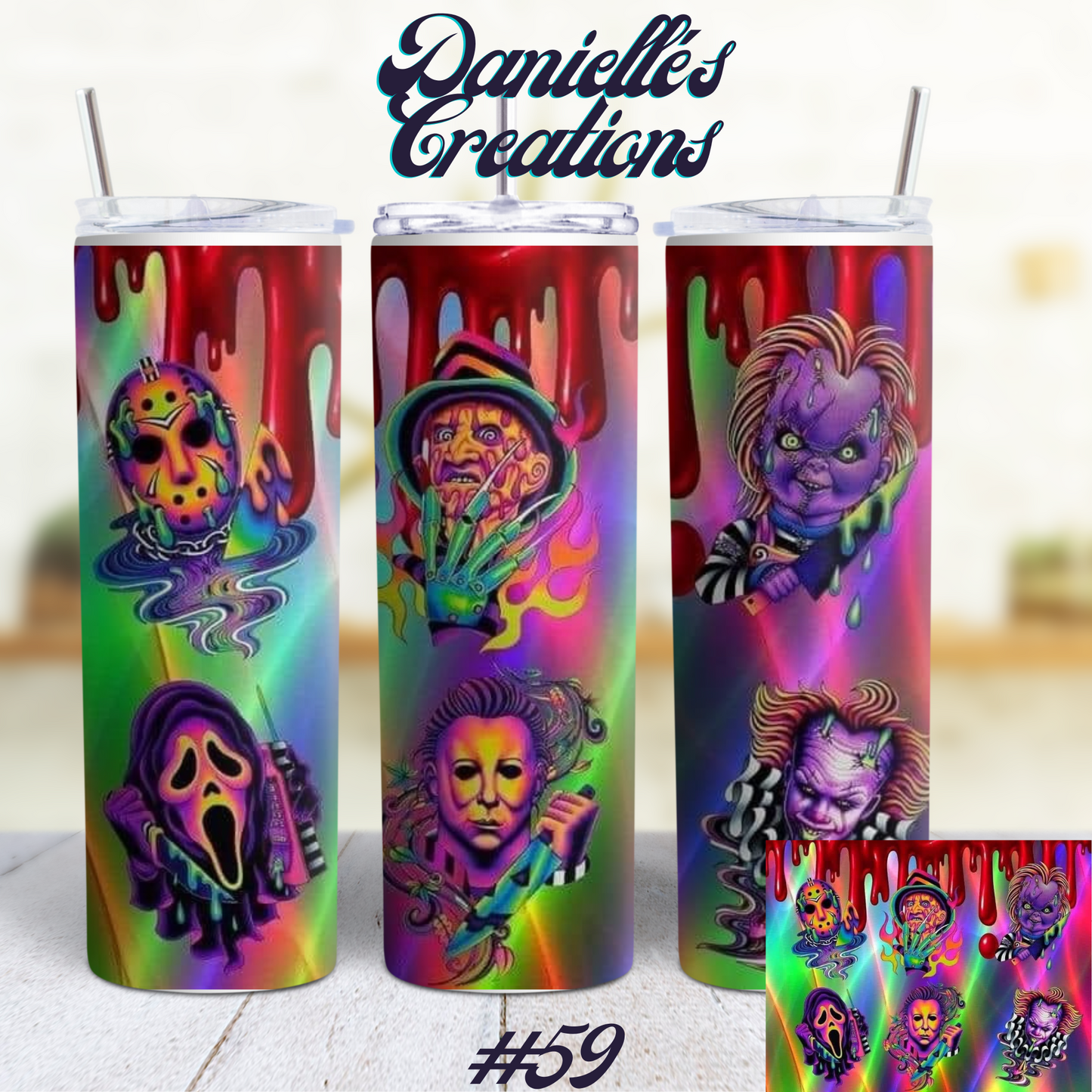 Horror Halloween 20 Oz Skinny Tumbler 23