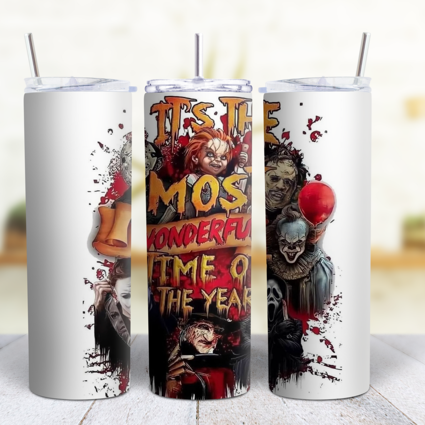 Horror Halloween 20 Oz Skinny Tumbler 23