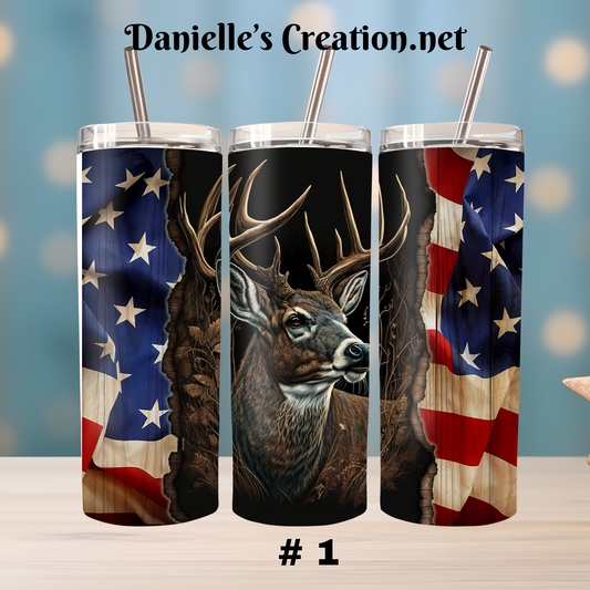 Hunting/ Men/ Fishing/ Flag/ Deer 20 Oz Tumblers