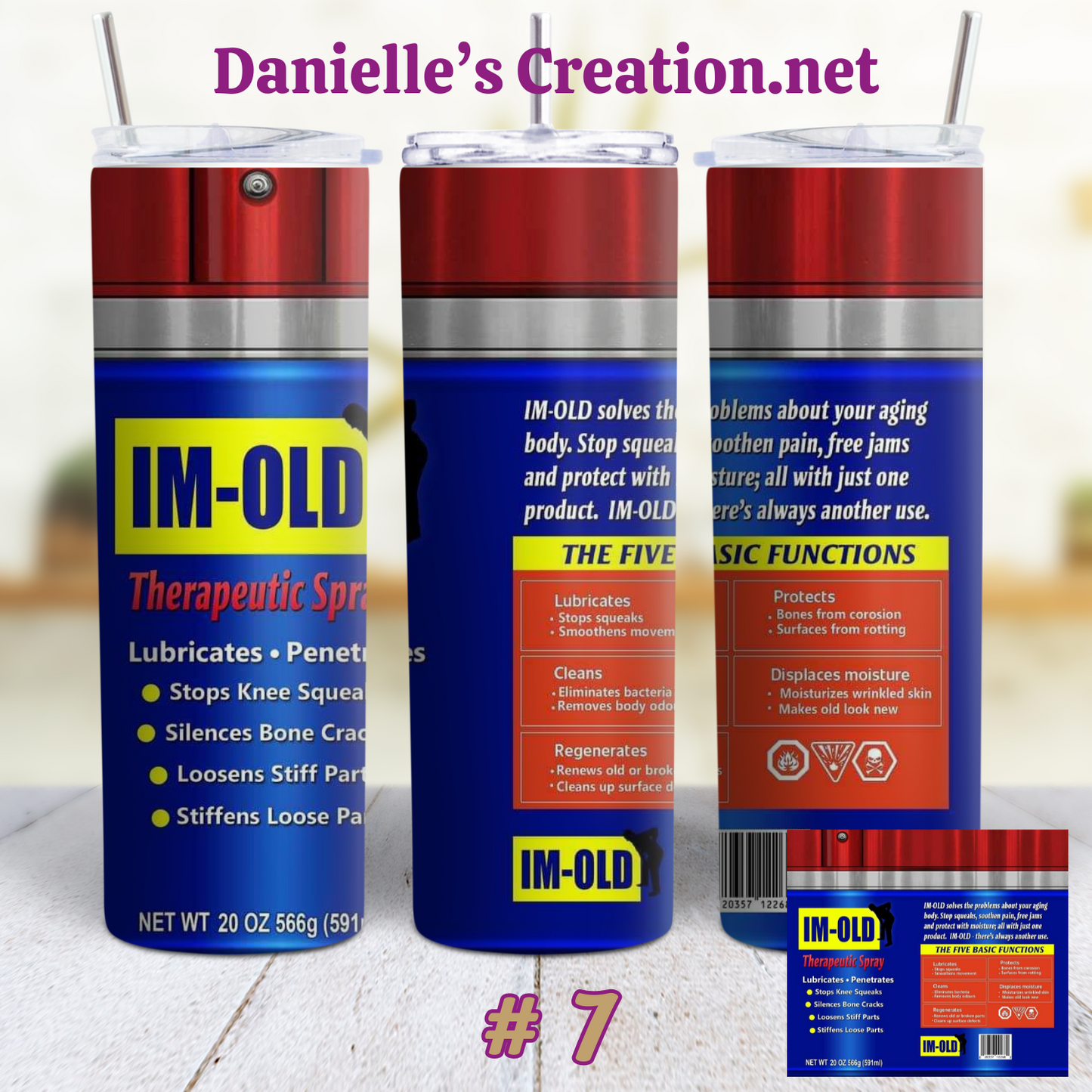 WD 40 I'm Old Spray Can 20 Oz Tumblers 7