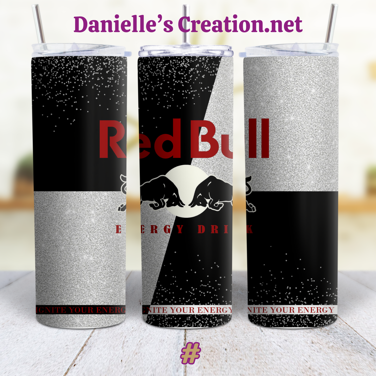 Red Bull Energy Drink 20 oz Tumblers Black & Silver