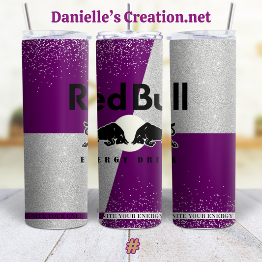 Red Bull Energy Drink 20 oz Tumblers Purple & Silver