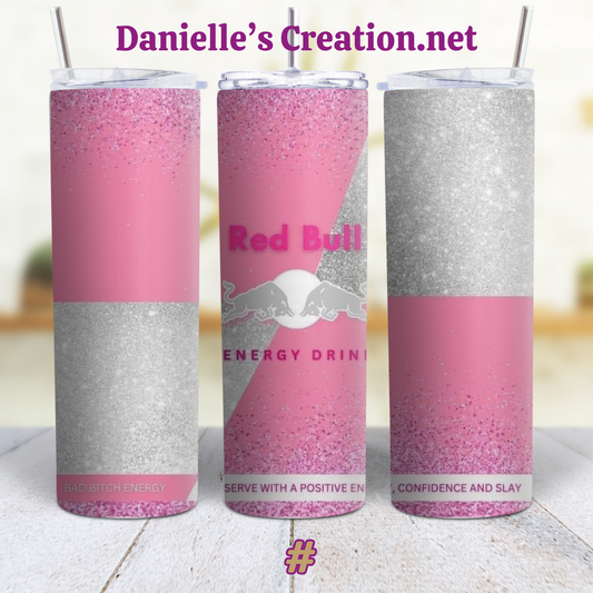 Red Bull Energy Drink 20 oz Tumblers Pink & Silver