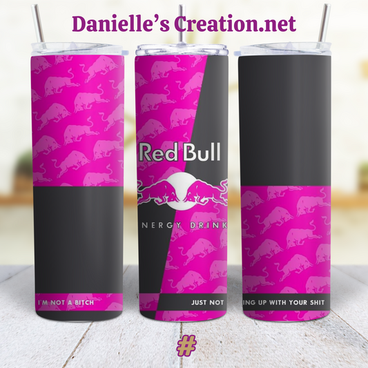 Red Bull Energy Drink 20 oz Tumblers Hot Pink & Black