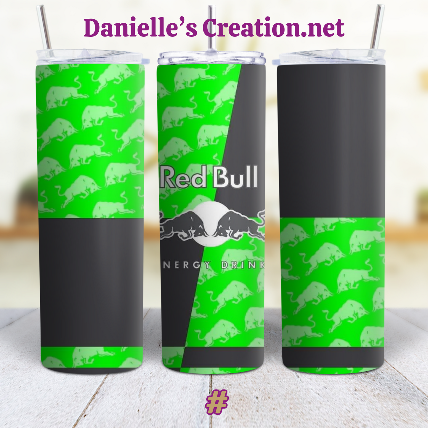 Red Bull Energy Drink 20 oz Tumblers Green & Black