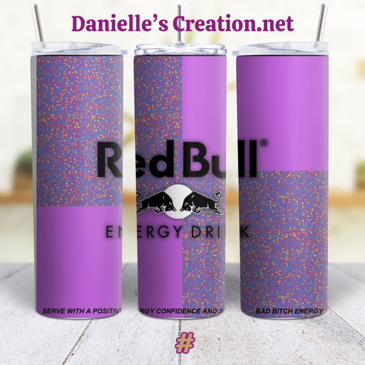 Red Bull Energy Drink 20 oz Tumblers Purple & Silver