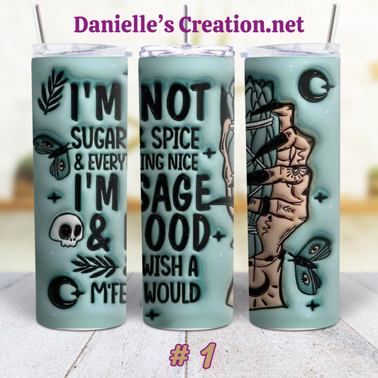 Sage & Hood I wish you would Tarot Cards, Crystal Classic or Glow in the Dark 20 Oz Tumblers