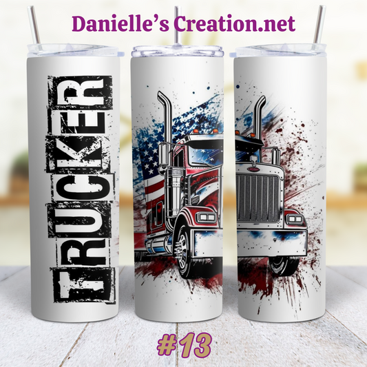 Semi-Truck 18-wheeler 20 oz Tumblers #13