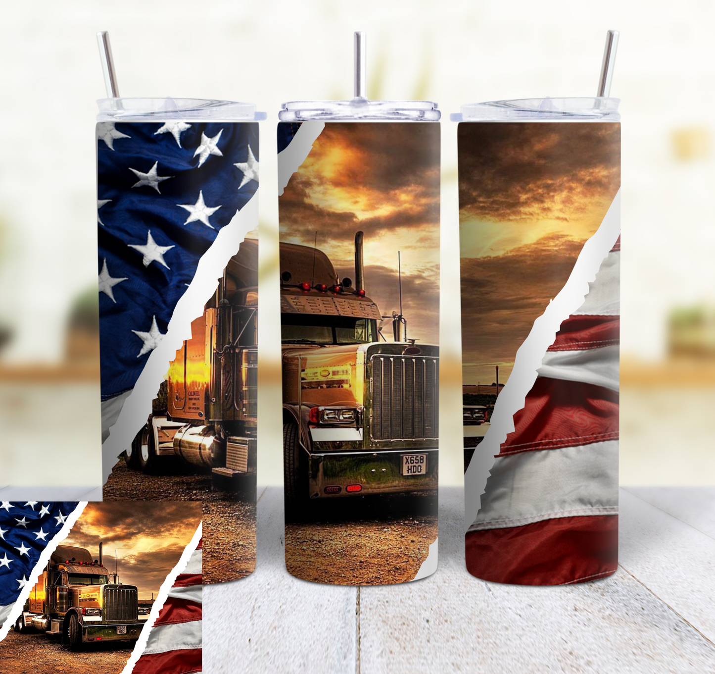 Semi-Truck 18-wheeler 20 oz Tumblers #2