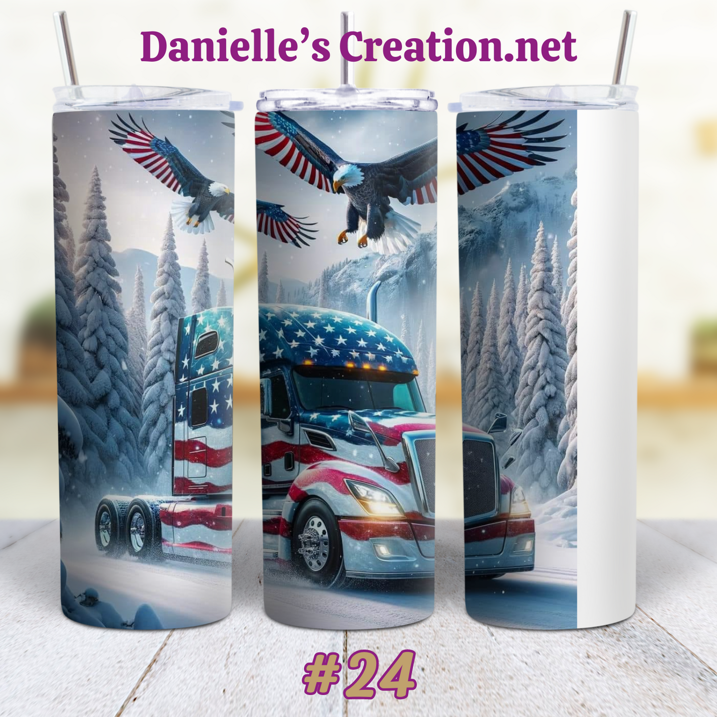 Semi-Truck 18-wheeler 20 oz Tumblers #24