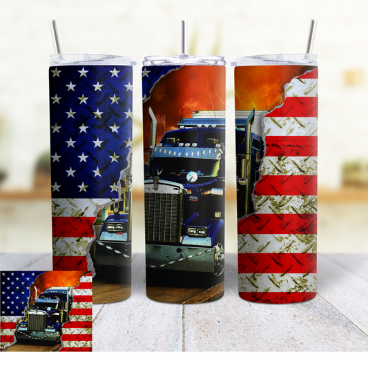 Semi-Truck 18-wheeler 20 oz Tumblers #3