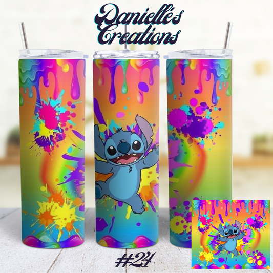 Stitch Die dye 20 oz Tumblers #24