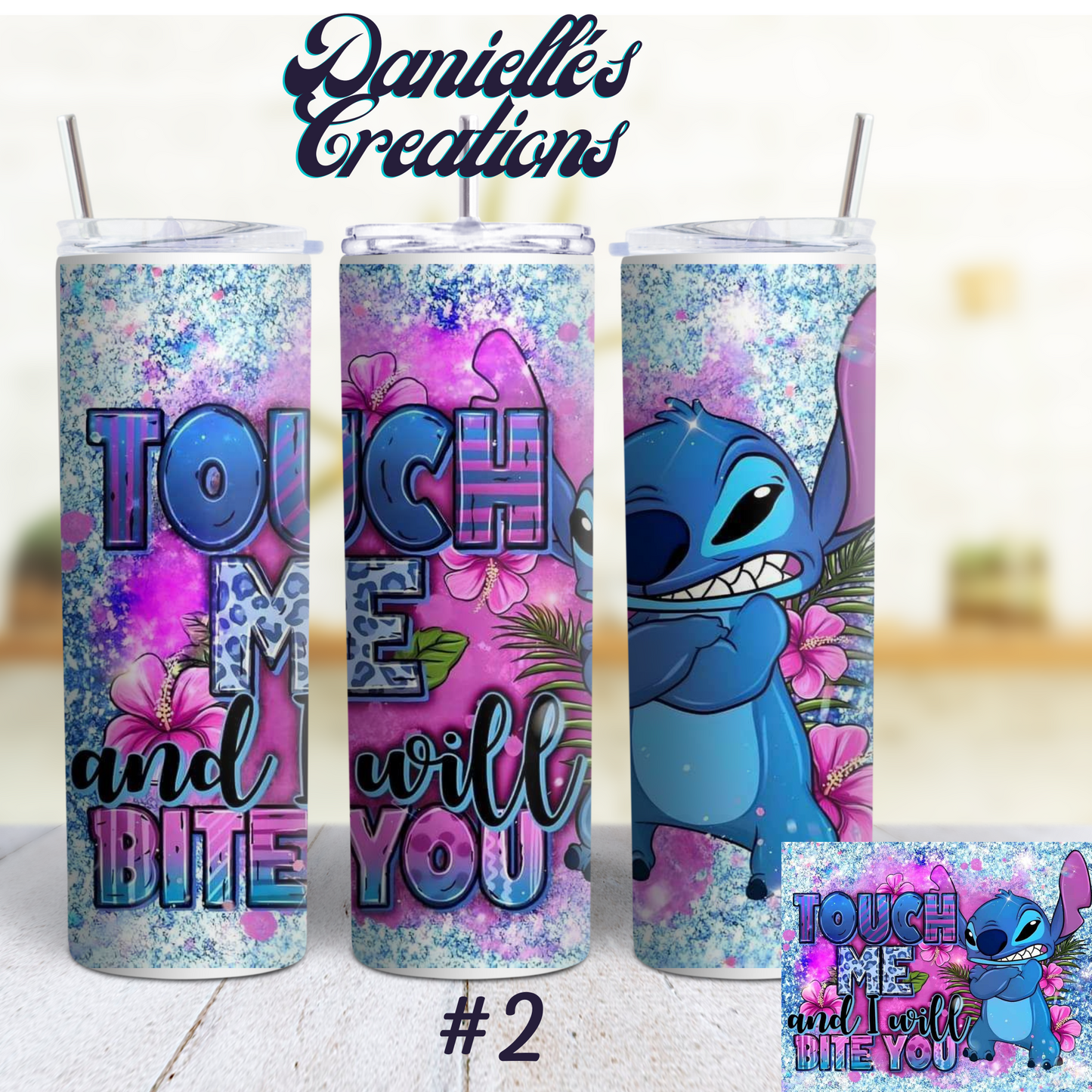 Stitch 20 oz Tumblers #2 Touch Me and will bite