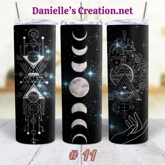 Moon & Star Tarot Cards, Witch Vibe Witchy, Crystal Classic or Glow in the Dark 20 Oz Tumblers