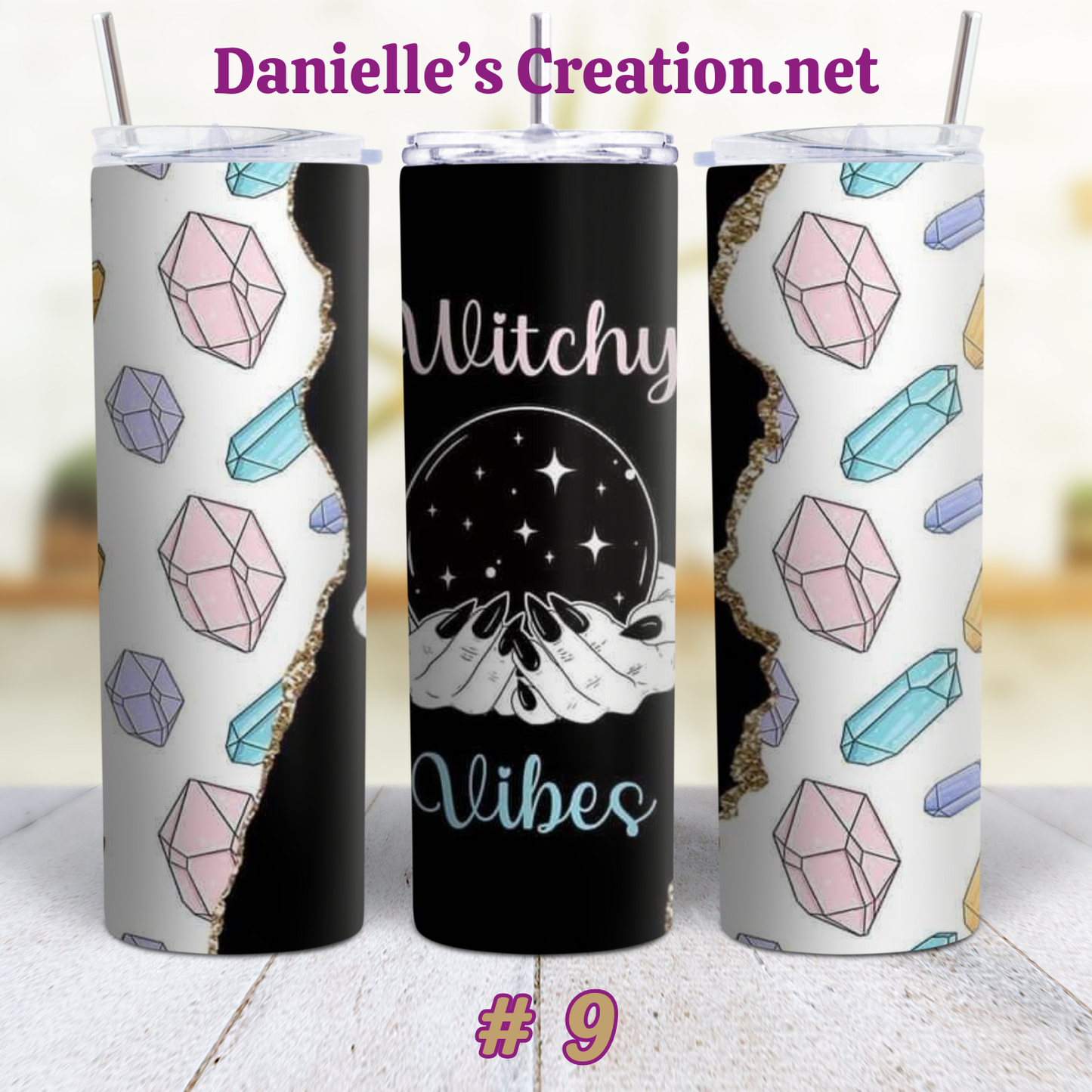 Witch Vibe Moon & Star Tarot Cards, Witchy, Crystal Classic or Glow in the Dark 20 Oz Tumblers