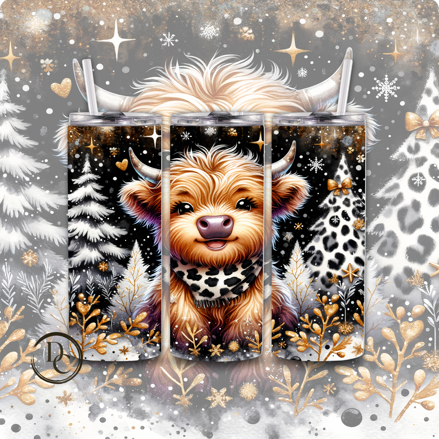 Christmas Highland Cow 20 Oz Tumblers # 16