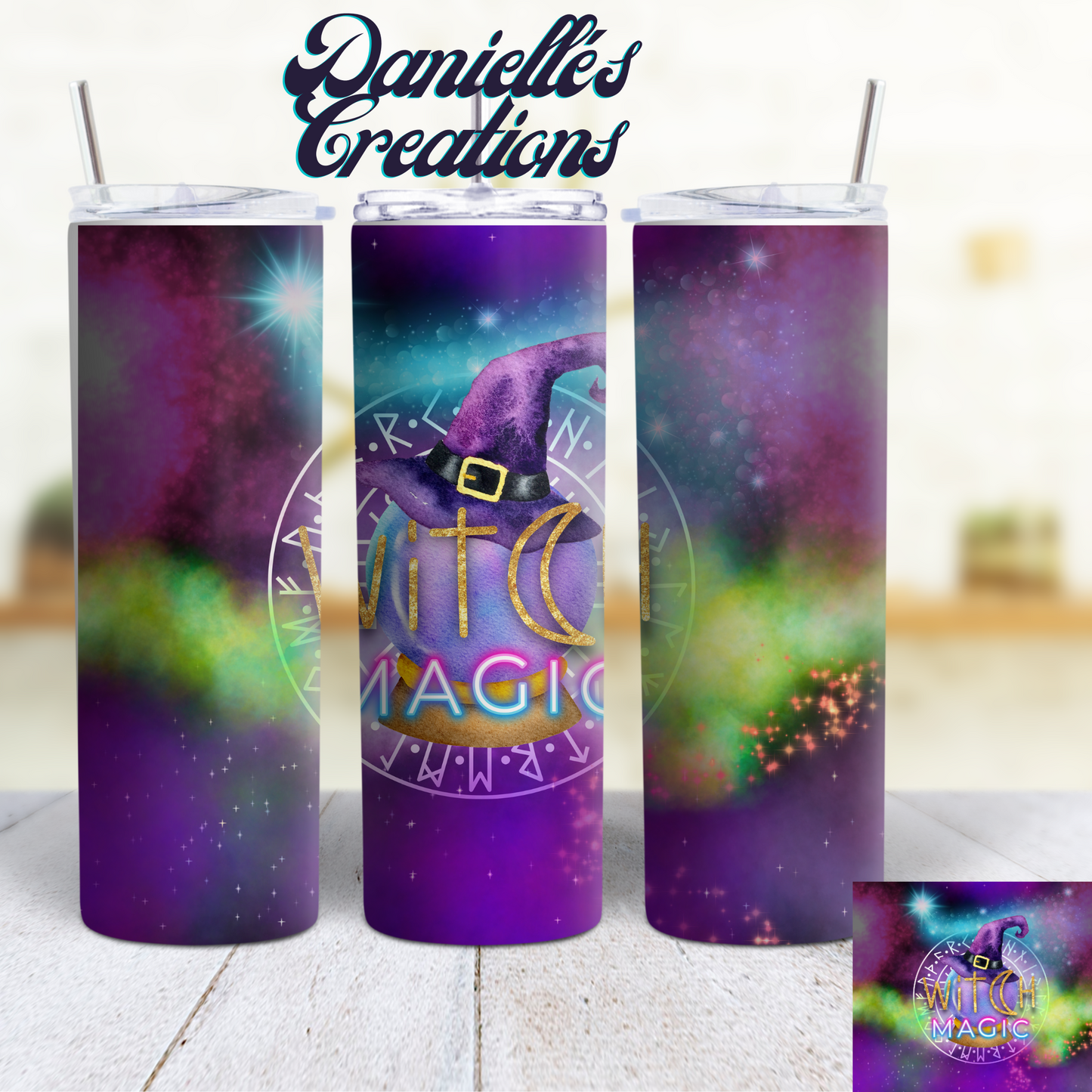 Witch Magic, Manifest that Shit, Tarot Cards, Witchy, Crystal, Sun, Moon Classic or Glow in the Dark 20 Oz Tumblers