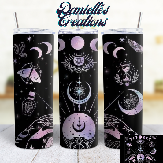 Manifest that Shit, Tarot Cards, Witchy, Crystal, Sun, Moon Classic or Glow in the Dark 20 Oz Tumblers