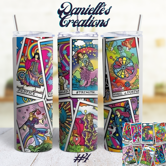 Tarot Cards, Witchy, Crystal Manifest that, Sun, Moon Classic or Glow in the Dark 20 Oz Tumblers