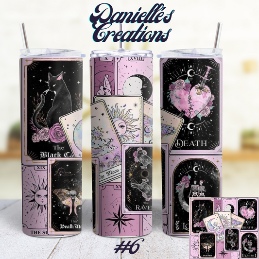 Tarot Cards, Witchy, Crystal Manifest that, Sun, Moon Classic or Glow in the Dark 20 Oz Tumblers