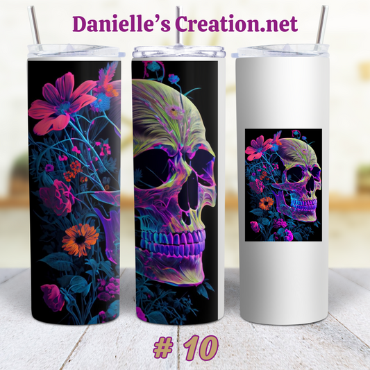 Skull Flower Flag 20 oz Tumblers Style 10