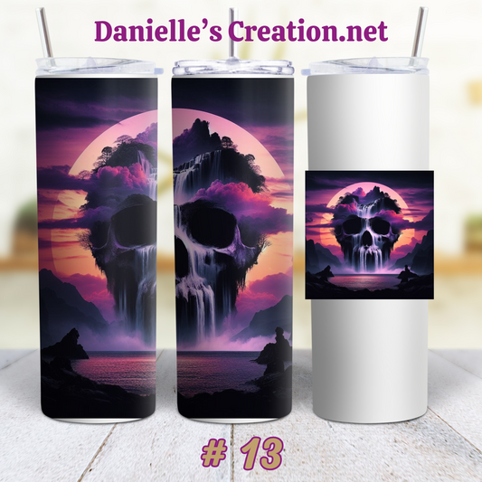 Skull Flower Flag 20 oz Tumblers Style 13