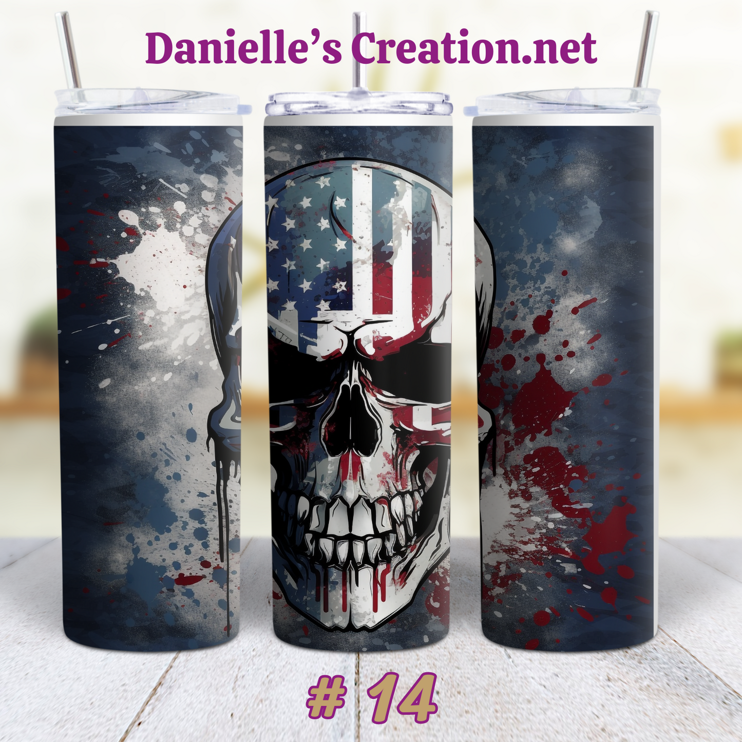 Skull Flower Flag 20 oz Tumblers Style 14