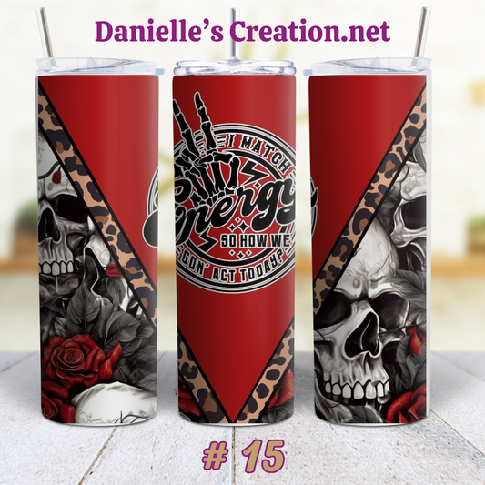 Skull Flower Flag 20 oz Tumblers Style 15