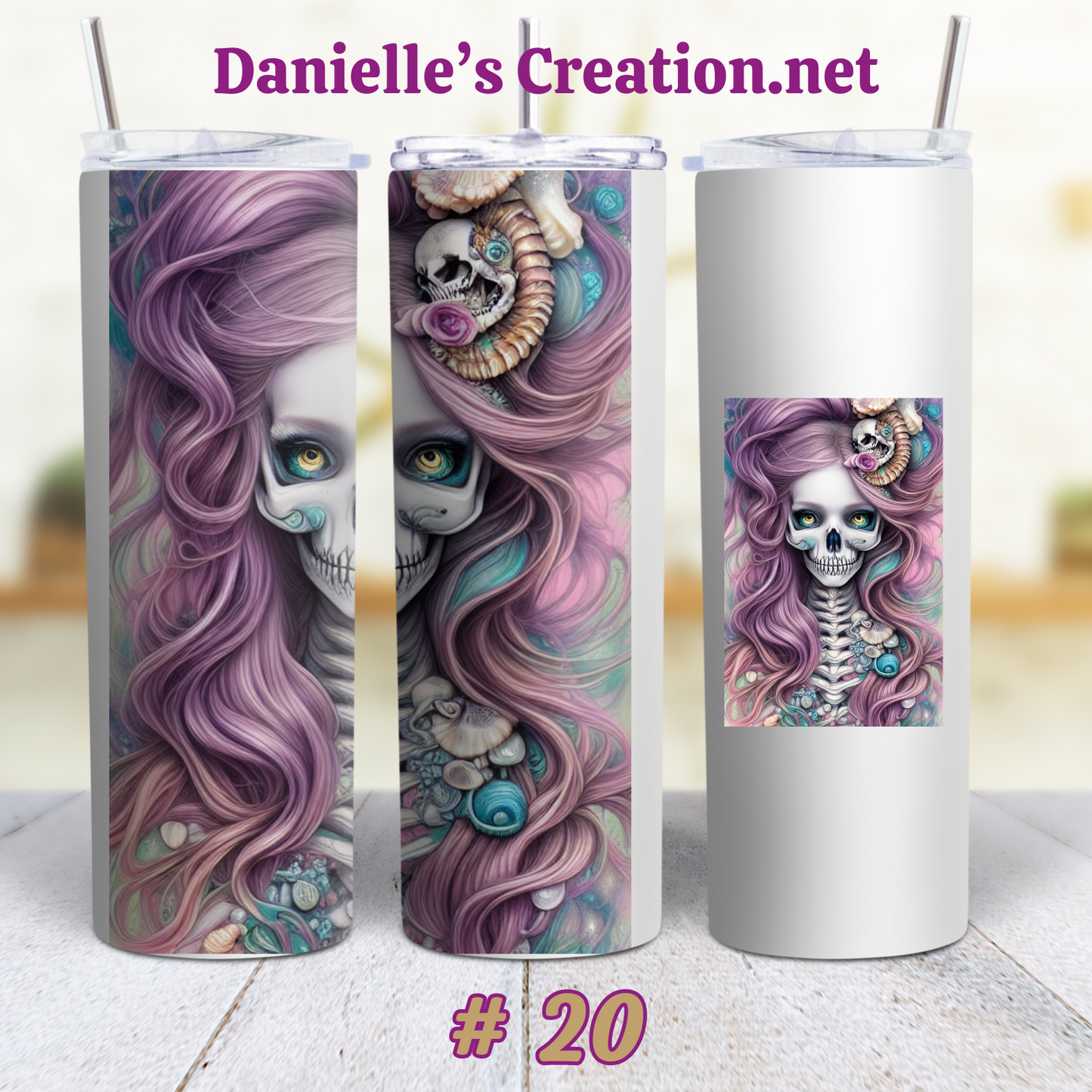 Skull Flower Flag 20 oz Tumblers Style 20