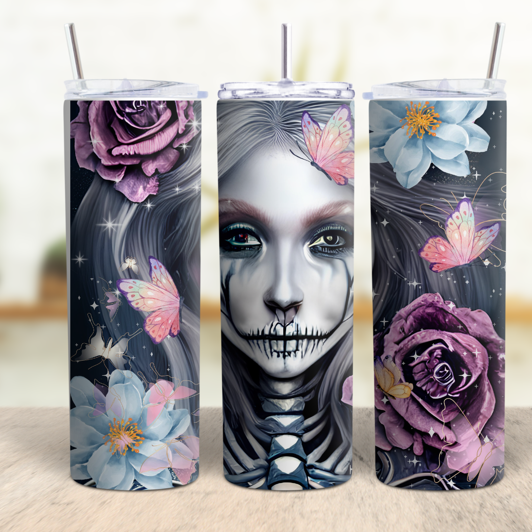 Skull Flower Flag 20 oz Tumblers Style 27