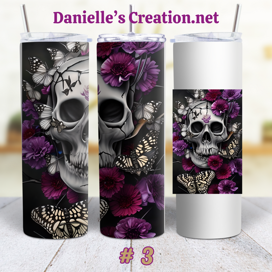 Skull Flower Flag 20 oz Tumblers Style 3