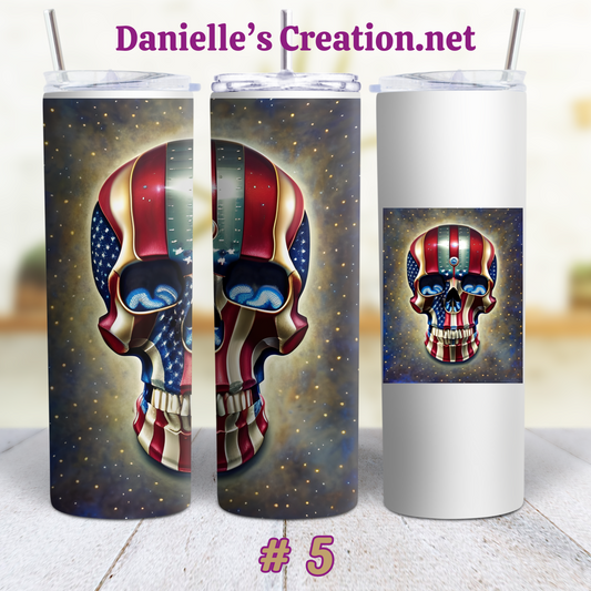 Skull Flower Flag 20 oz Tumblers Style 5